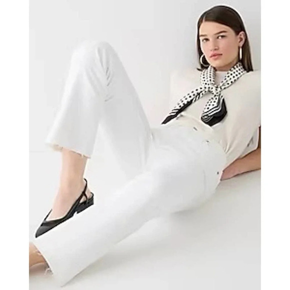 J.Crew 9" demi-boot crop jean in white wash - Picture 2 of 7